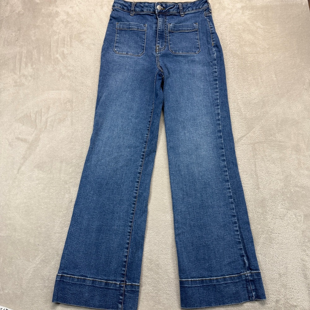 Cambridge Dry Goods Jeans Womens 00 Wide Leg Hi Rise Patch Pocket Sailor Trouser